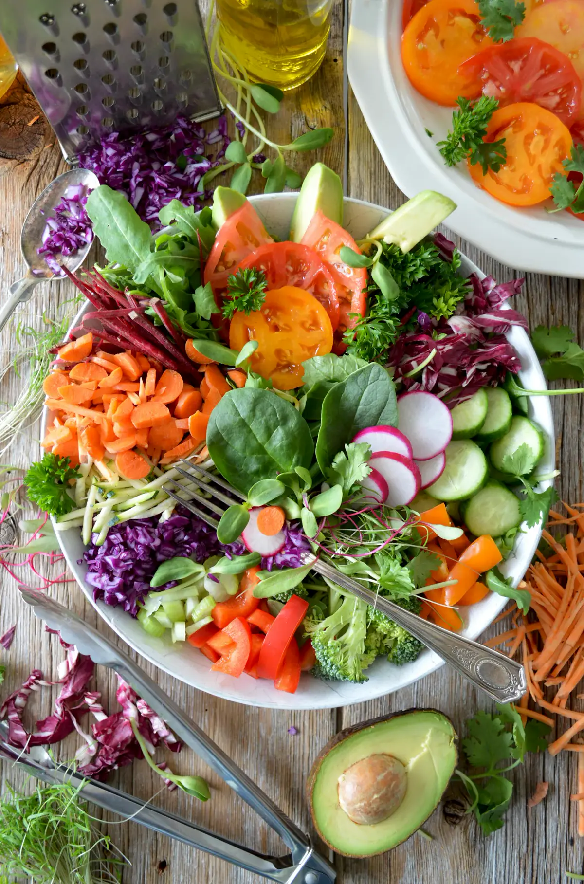 Vegetales frescos listos para preparar